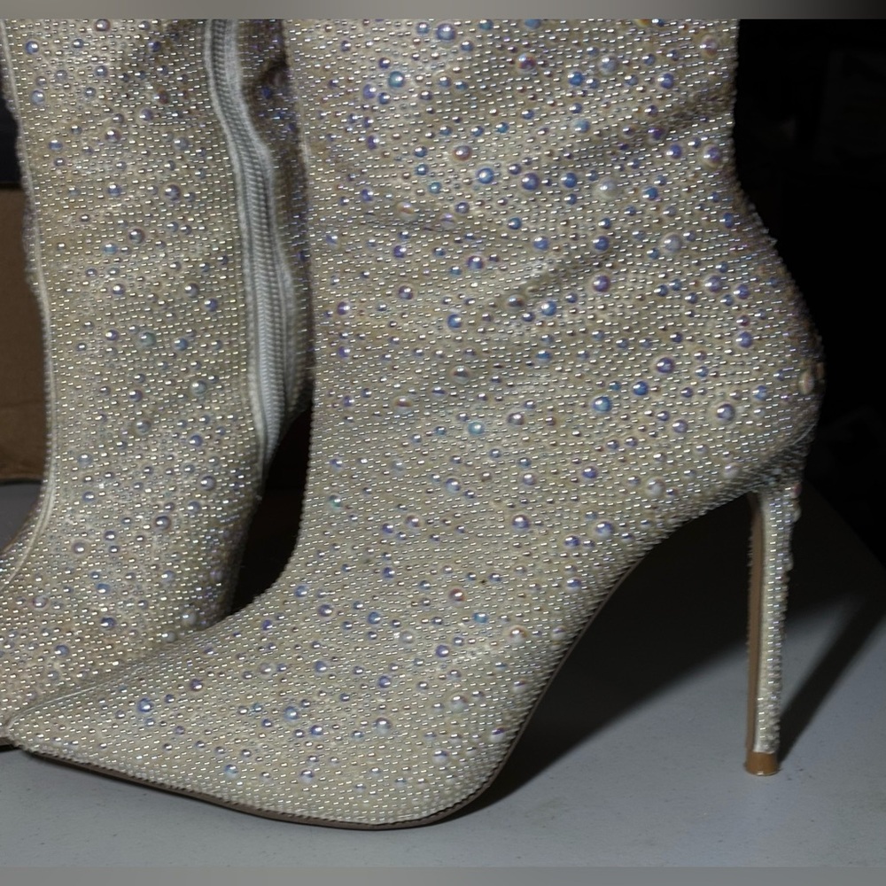 Glittery high heeled boots, Valinda, size 6.5
